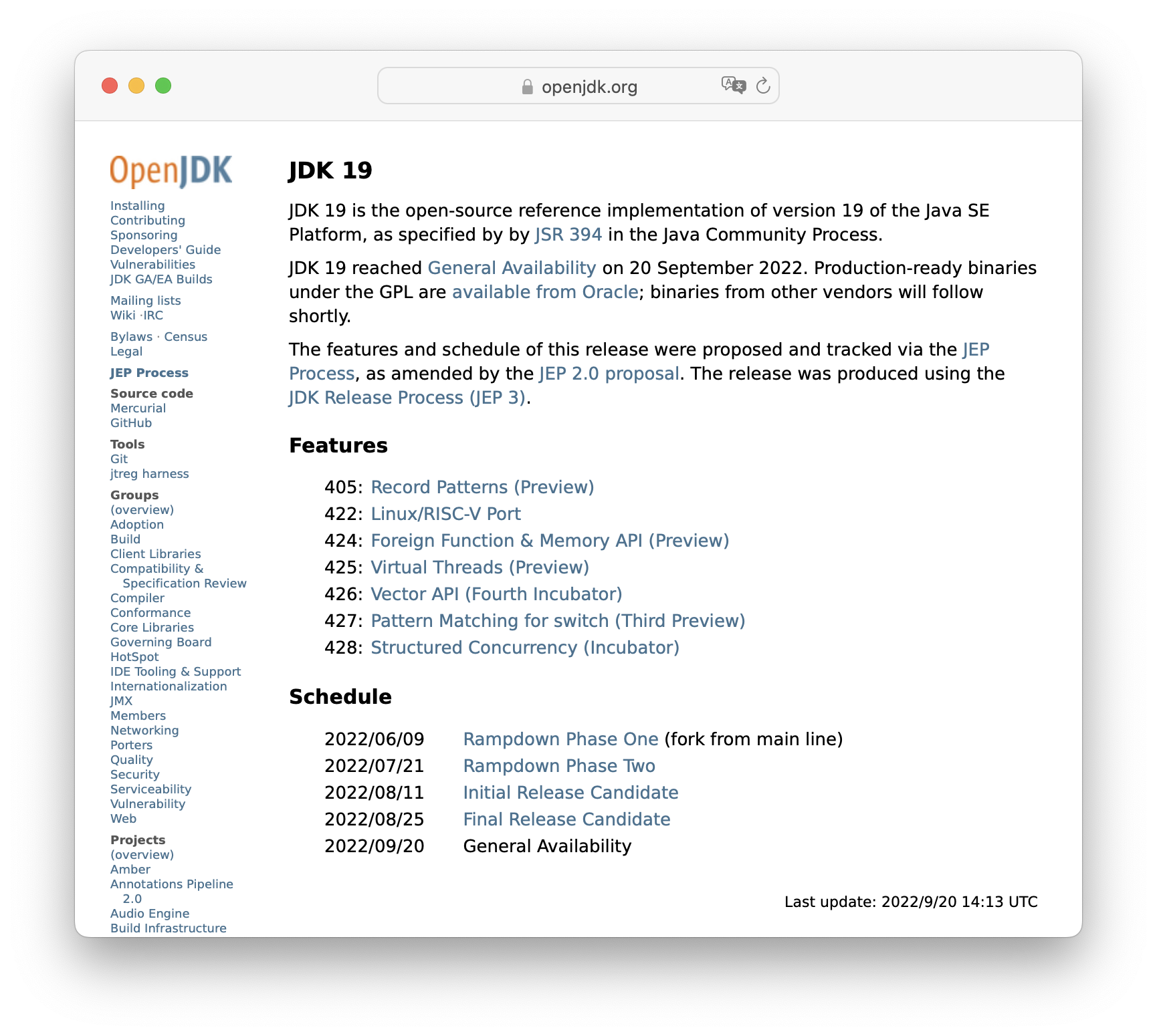 OpenJDK.org as Baseline